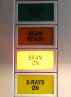 lights showing beam status of x-ray